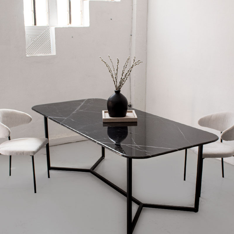 MIKADO Table marbre noir de khénifra - Kasbah Design