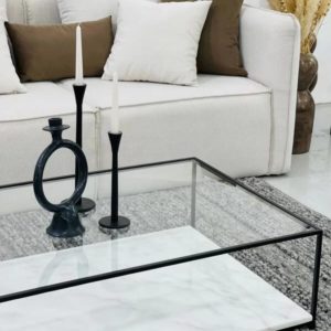 Table basse marbre et verre modèle Eclipse Kasbah Design Marrakech