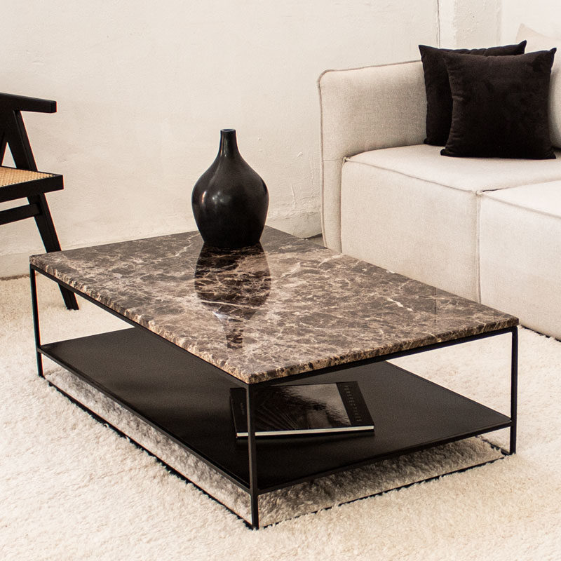 Tables basses marbre marron City Kasbah Design