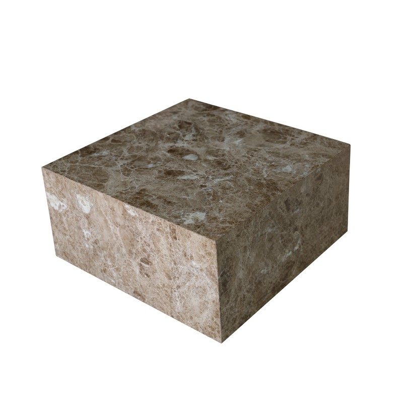 Table basse cube marbre Kasbah Design modèle Neyla marron