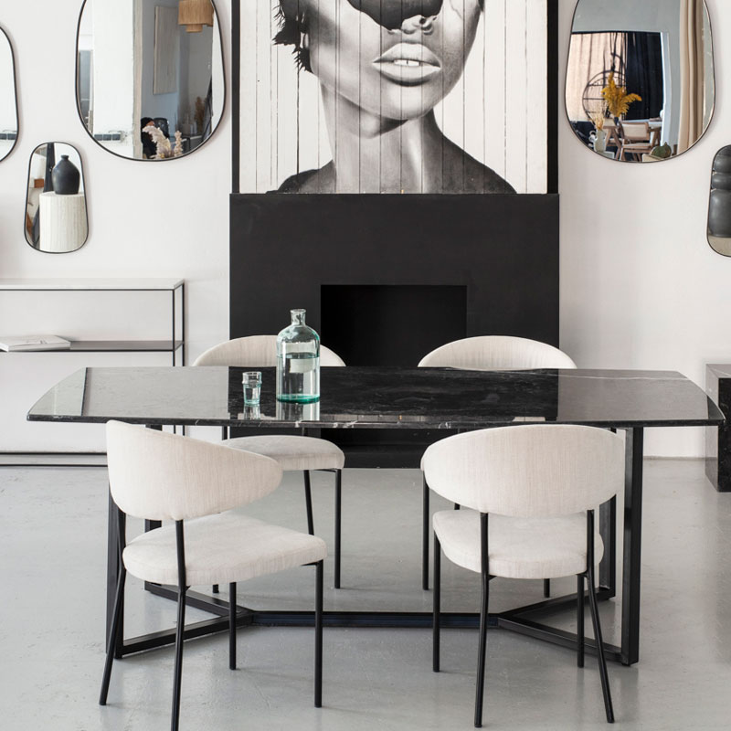 Table marbre Cristal noir Kasbah Design