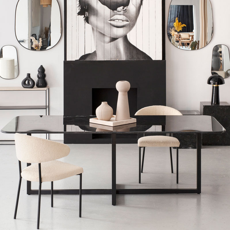 Table marbre noir Dali Kasbah Design