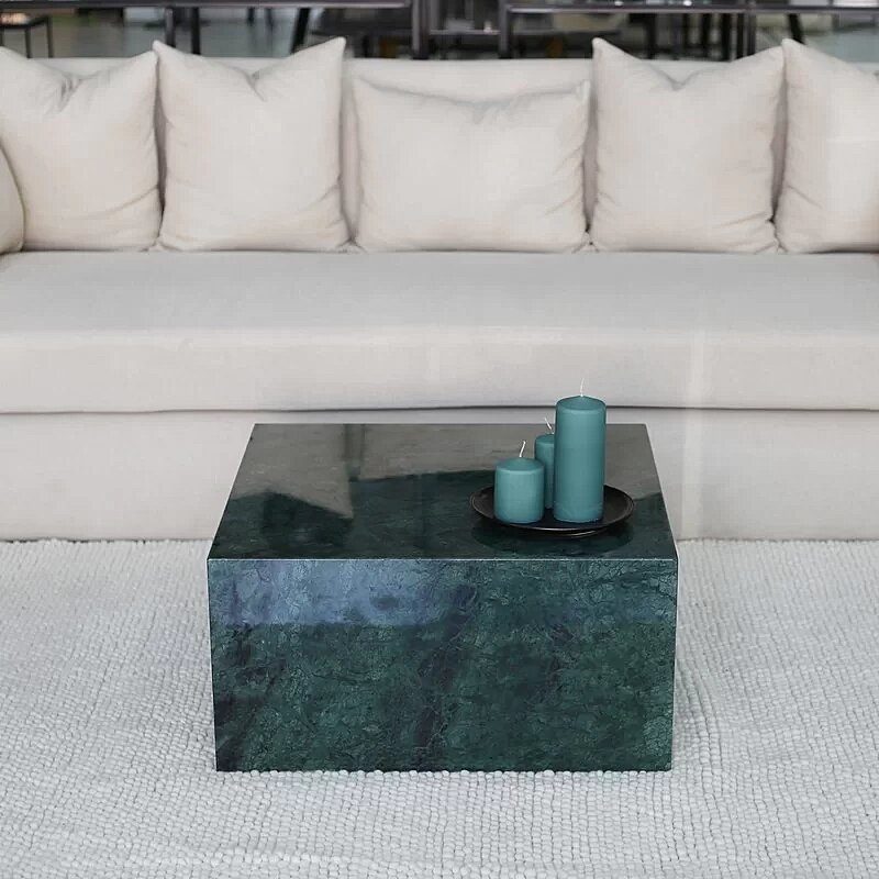Table basse cube marbre Kasbah Design modèle Neyla vert