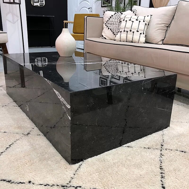table basse marbre Kasbah Design rectangle Neyla noir
