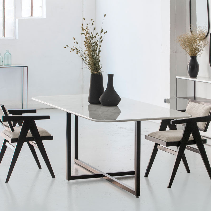 Tables de repas marbre blanc Dali Kasbah Design
