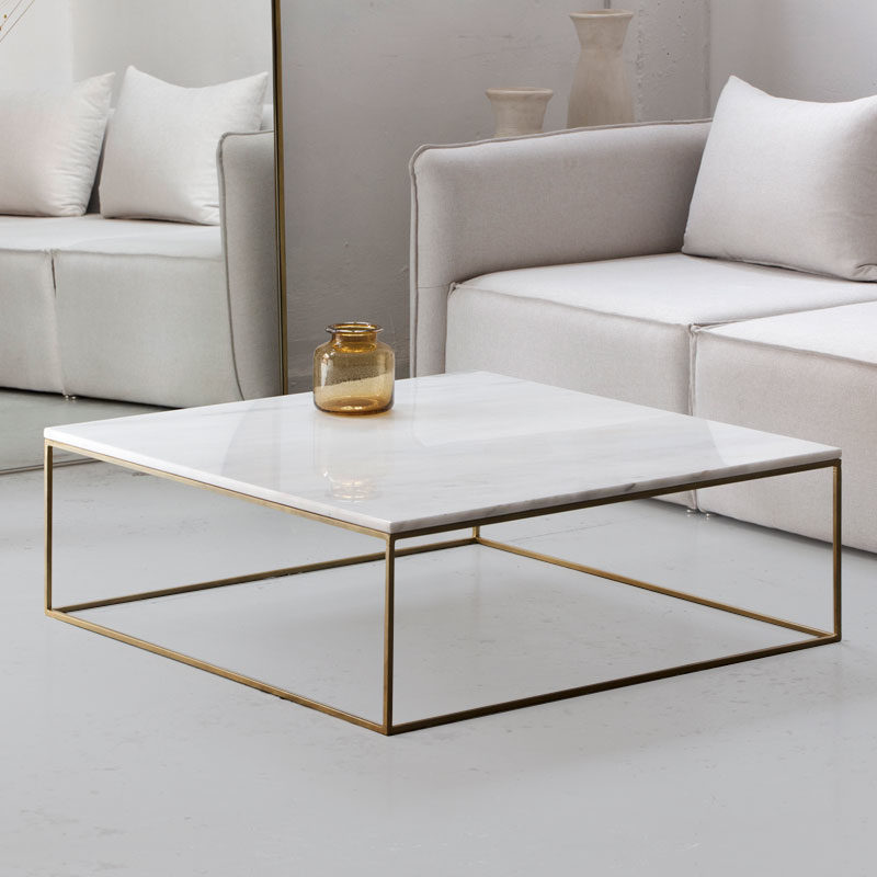 Table basse marbre blanc d'Ibiza Kasbah Design