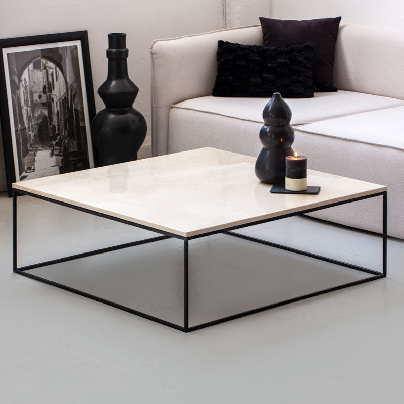 Table basse marbre crema marfil Kasbah Designla