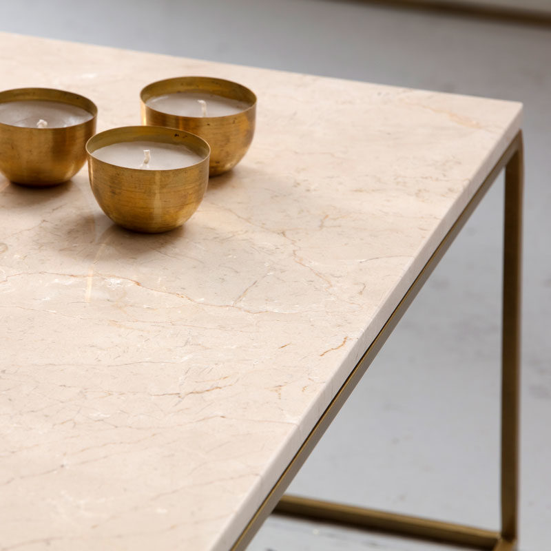 Table basse marbre crema Marfil Kasbah Design