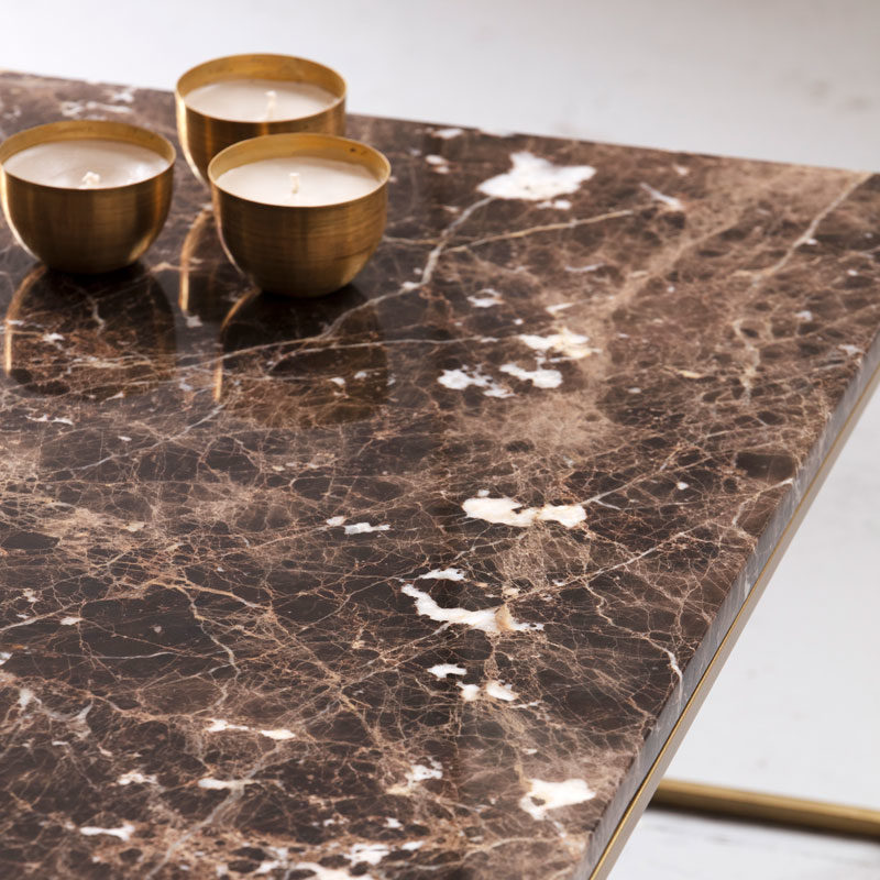 Table basse marbre marron impérial Kasbah Design