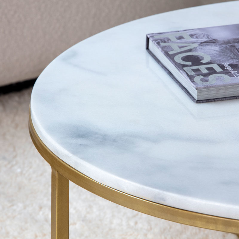 Table basse marbre blanc Kasbah Design