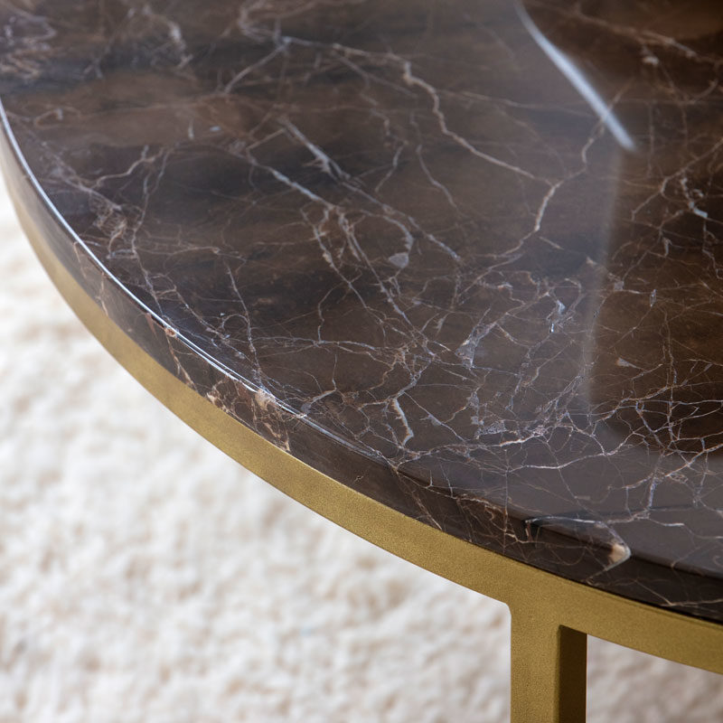 Table basse marbre marron Kasbah Design