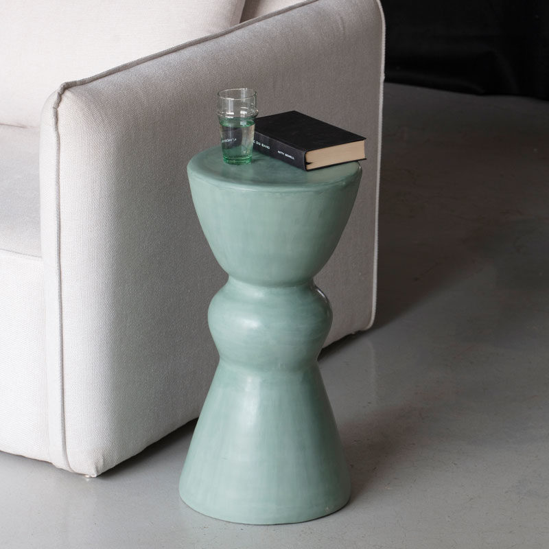 Table d'appoint Tika céramique vert Kasbah Design