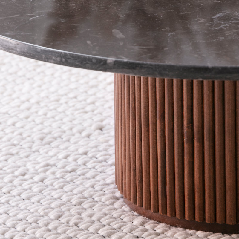 Table basse en bois et marbre noir Casa Kasbah Design Marrakech