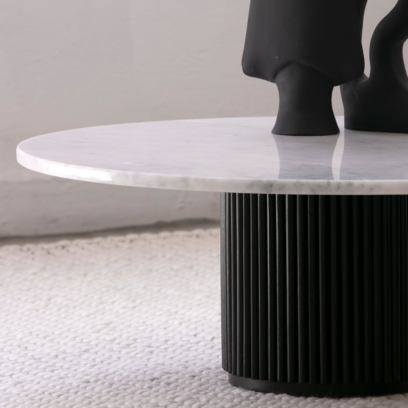 Duo Taza noir - Tables basses marbre et bois - Kasbah Design Marrakech