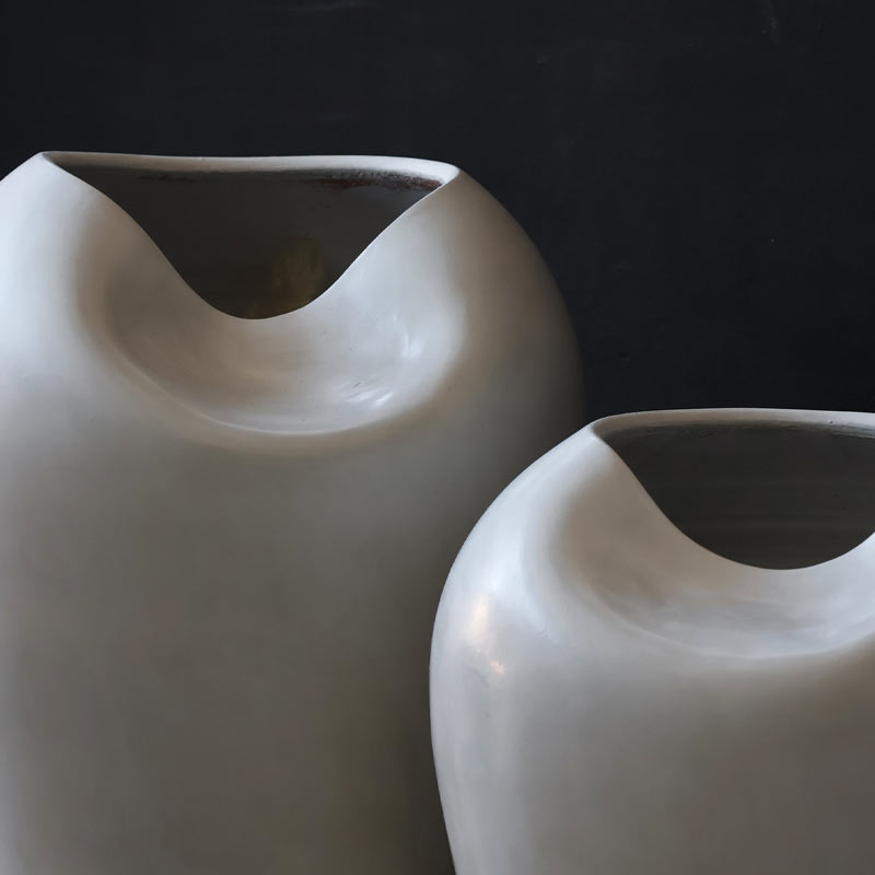 Vases CURVE en terre cuite et stucco Kasbah Design Marrakech