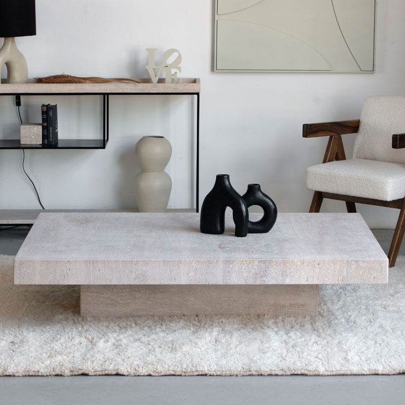 Table Basse Travertin Horus Kasbah Desihn