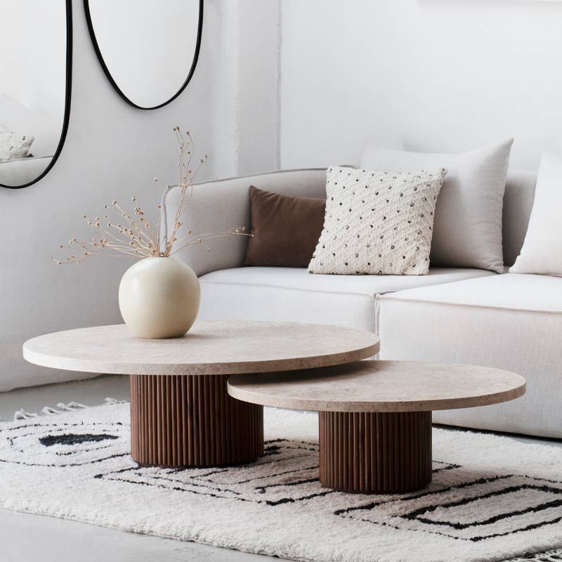 Mobilier en travertin et bois Tables basses Wallen
Kasbah Design
