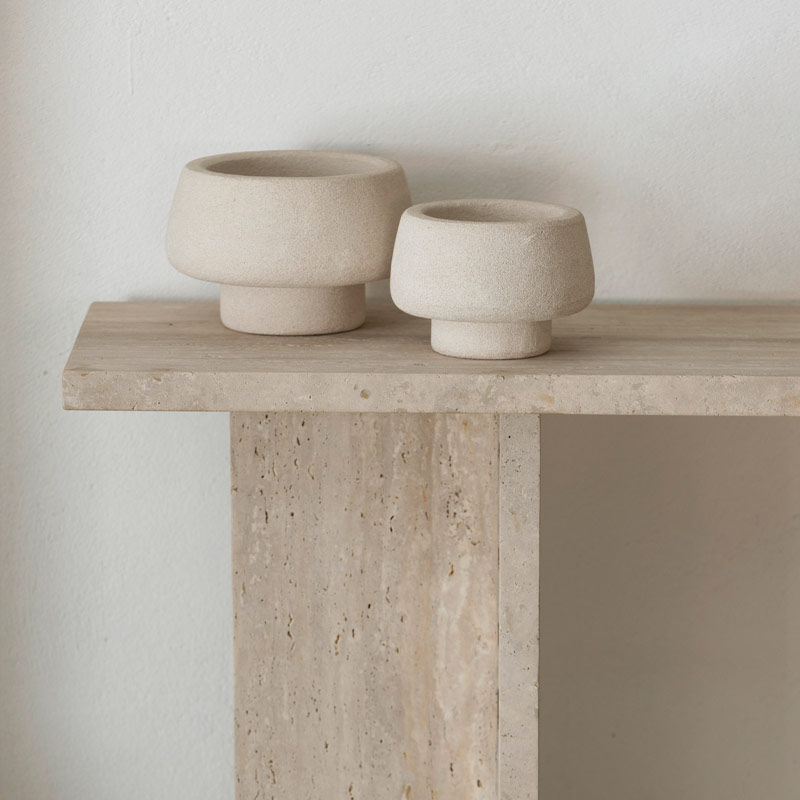 Console Lucia en travertin Kasbah Design Marrakech