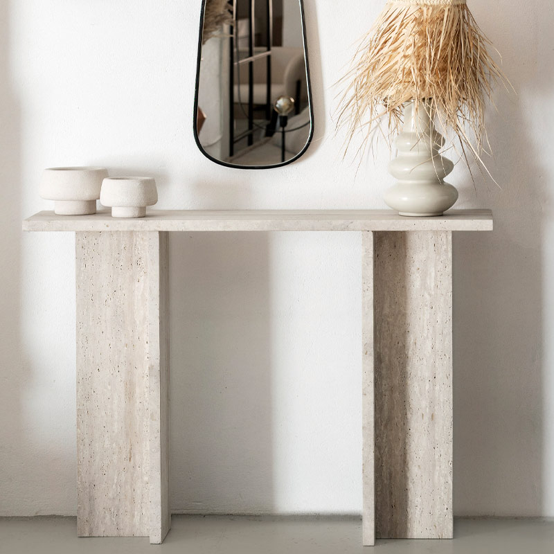 Console Lucia en travertin Kasbah Design Marrakech