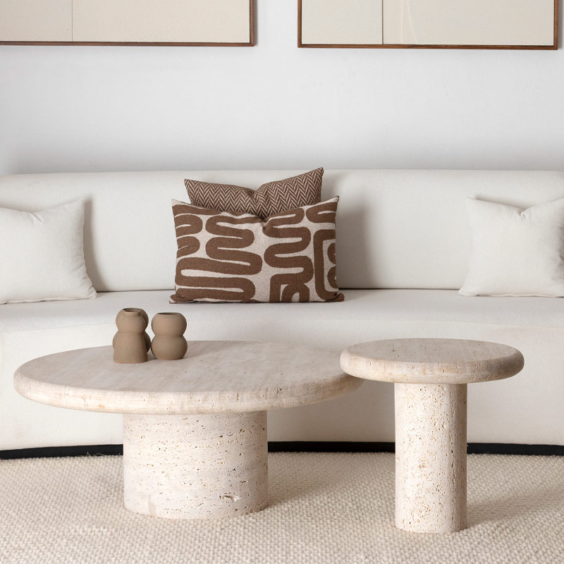 Tables basses en travertin Duo Dana Marrakech Kasbah Design