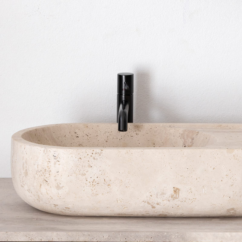Solène - Vasque en travertin Kasbah Design